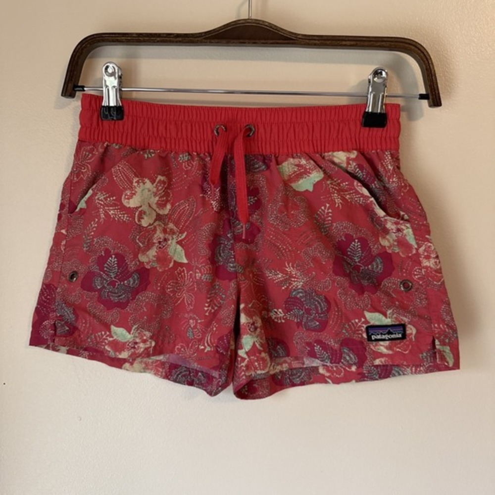 Patagonia Kids Swim Trunks Shorts 3" Unlined Bathing Suit Size L Floral Boys